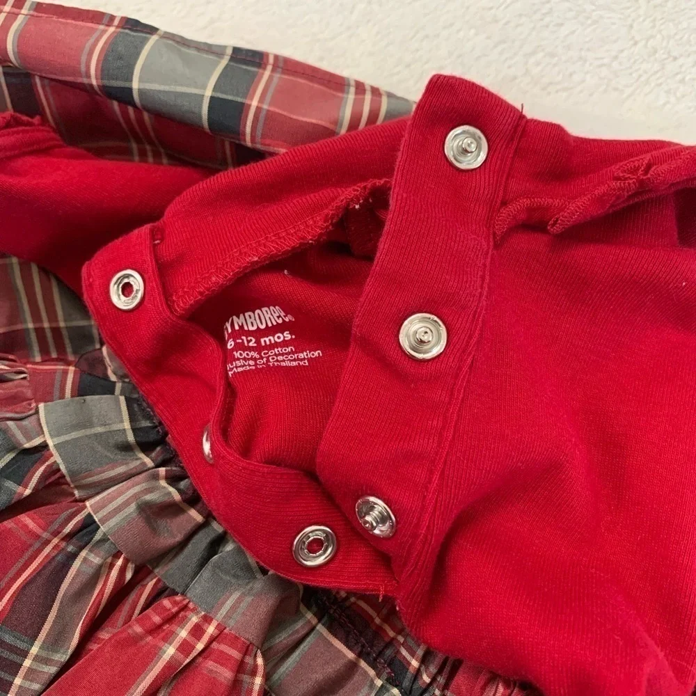 Gymboree 💯% Cotton Plaid Dress size 6-12 Months